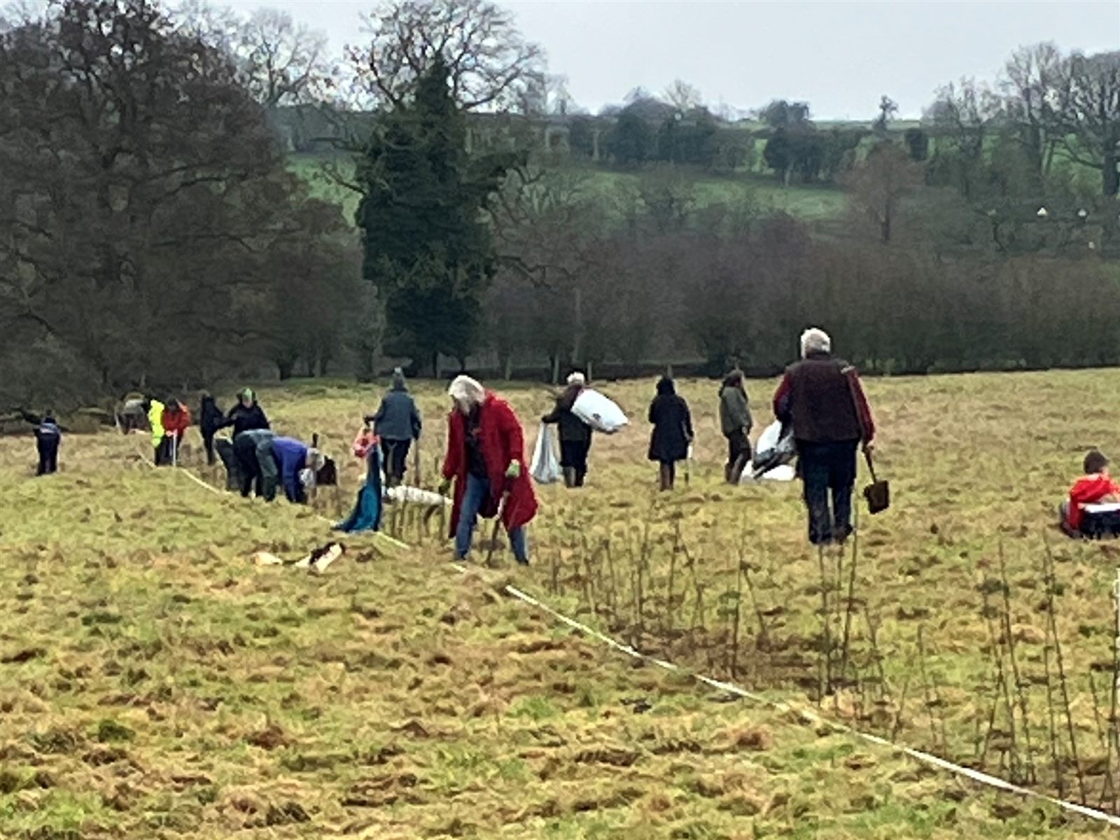 Volunteers hedge planting at Reaside Farm