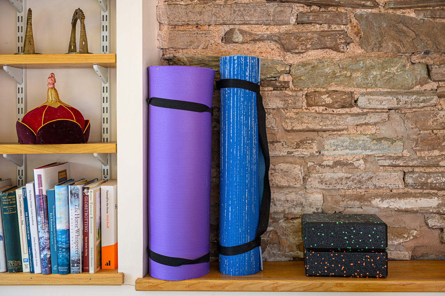 Yoga mats laid out in the loggia