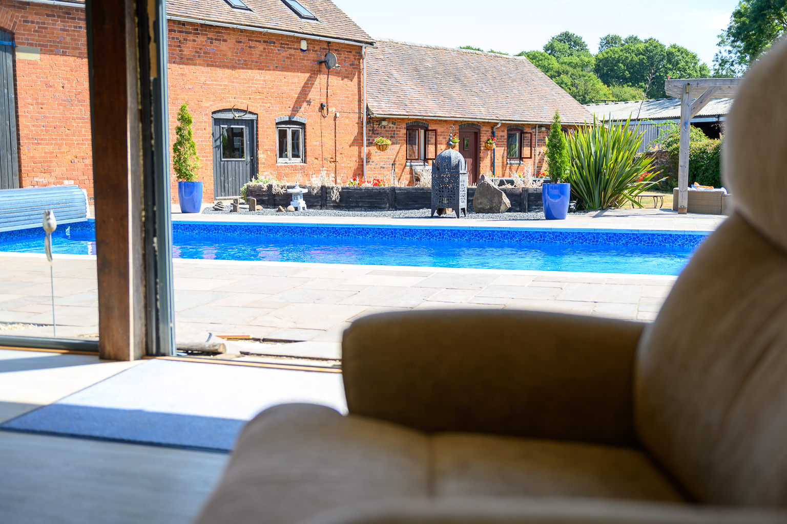 Heated swimming pool, alternate view