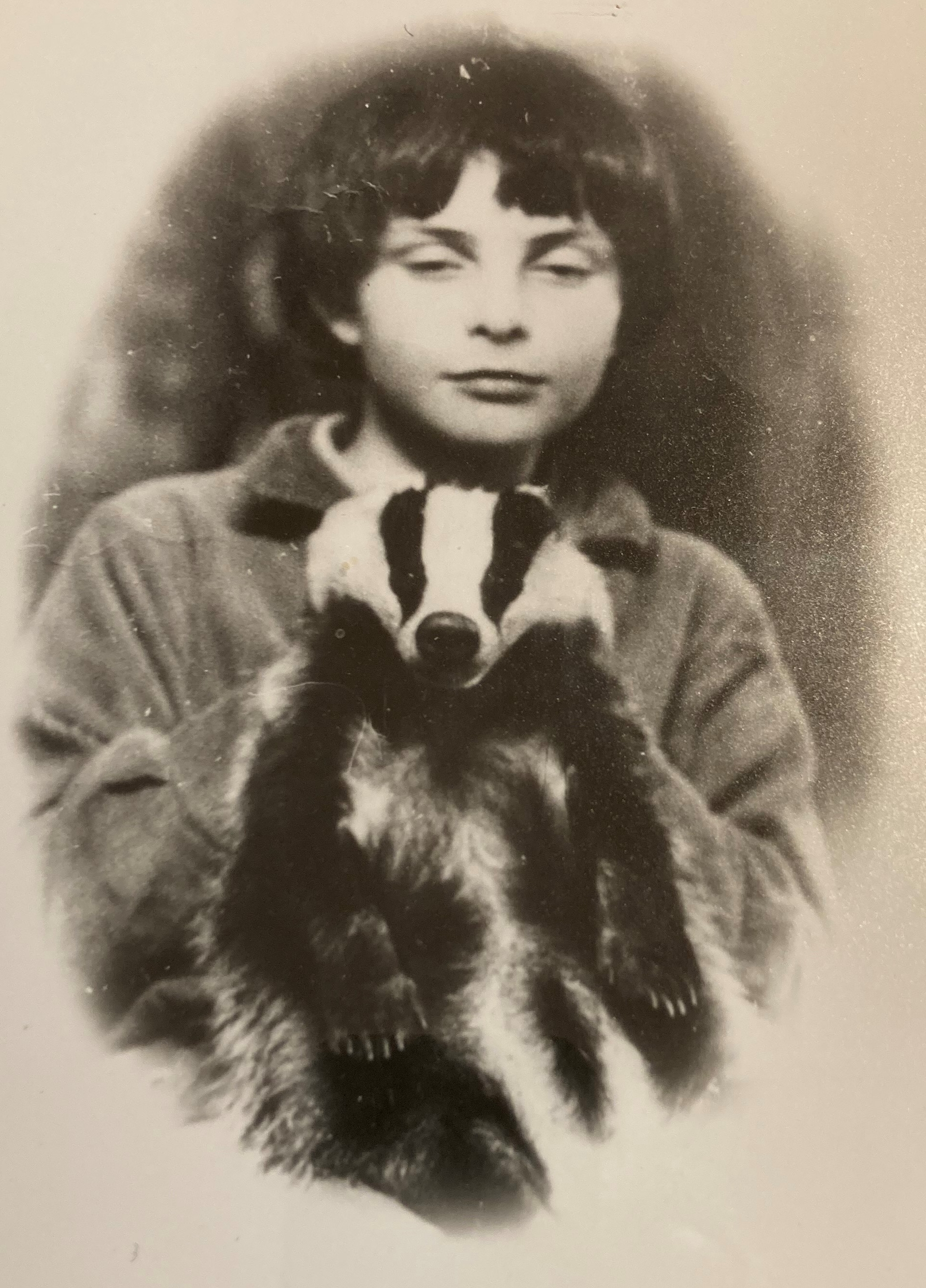 A young James with Toddy, the family's pet badger, in the 1960s